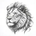 lion head tattoo design idea