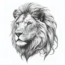 lion head tattoo design idea