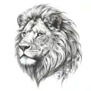 lion head tattoo design idea