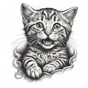 kitty tattoo design idea