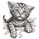kitty tattoo design idea