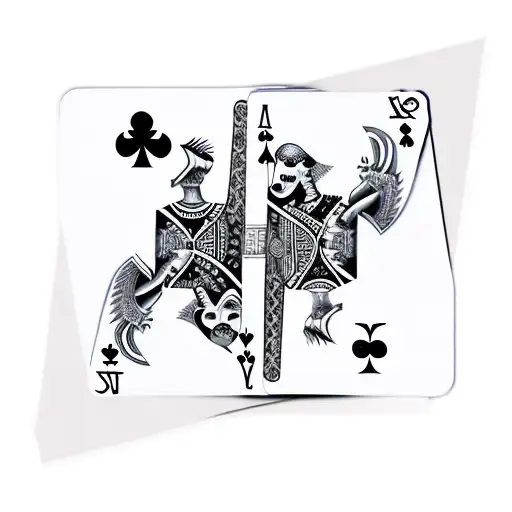 playing cards grim reaper and inverted angel tattoo design idea