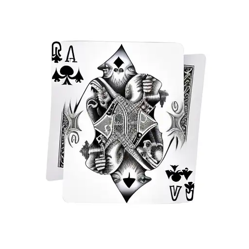 playing cards grim reaper and inverted angel tattoo design idea