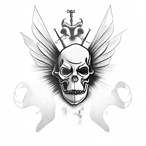grim reaper and inverted angel tattoo design idea