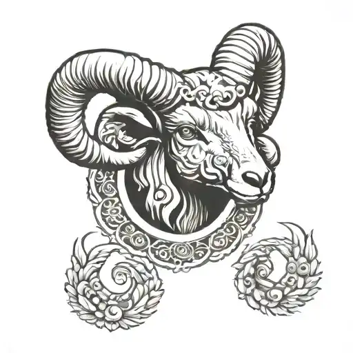 Aries ram fine line tattoo tattoo design idea