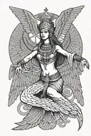 goddess Isis with wings spread tattoo design idea