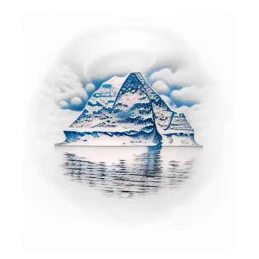 iceberg covered by hard work and relationship with God tattoo design idea