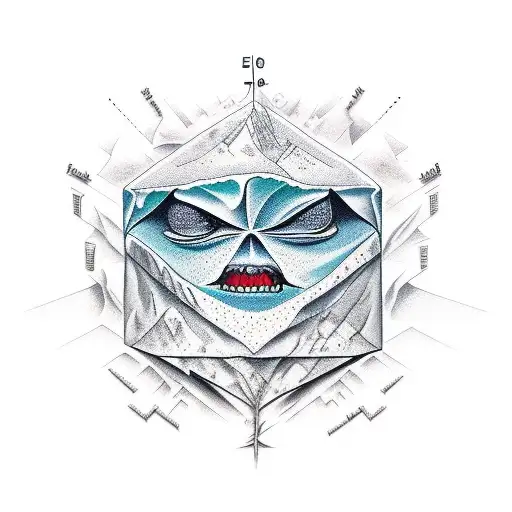 iceberg that shows happiness but it's build from discipline, hard work and relationship with God tattoo design idea