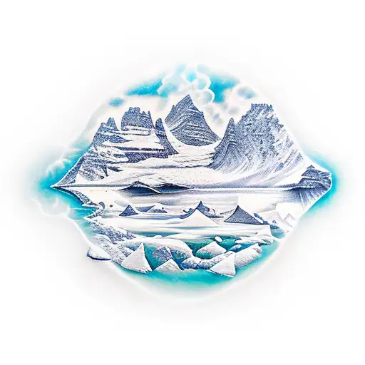 design an iceberg that represents the phrase " nothing is what it seems tattoo design idea