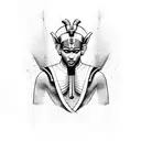 A dotwork tattoo of an Egyptian pharaoh practicing jiu-jitsu tattoo design idea