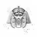 A dotwork tattoo of an Egyptian pharaoh practicing jiu-jitsu tattoo design idea