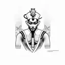 A dotwork tattoo of an Egyptian pharaoh practicing jiu-jitsu tattoo design idea