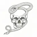snake and skull tattoo design idea