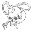 snake and skull tattoo design idea