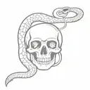snake and skull tattoo design idea