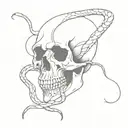 snake and skull tattoo design idea