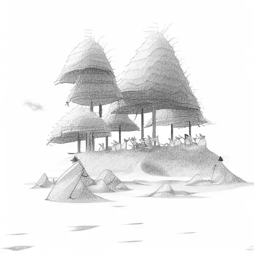 beach in sunset  tattoo design idea