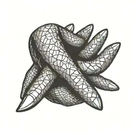 Minimalistic snakeskin pattern hand tattoo primarily covering index finger, thumb, and extending to the wrist. tattoo design idea