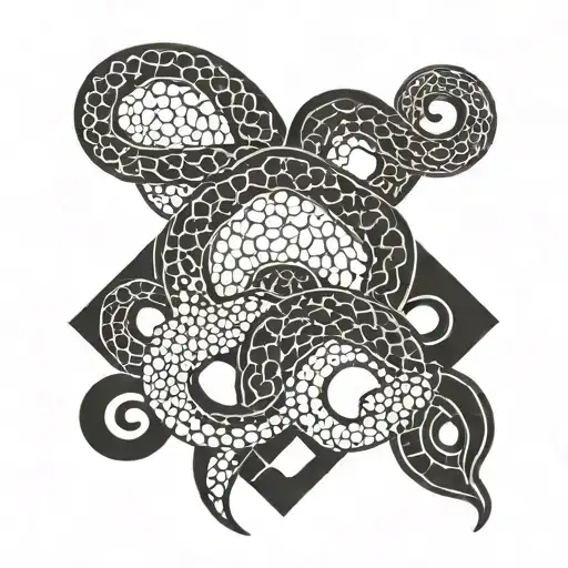 Minimalistic snakeskin pattern with small scales tattoo design idea