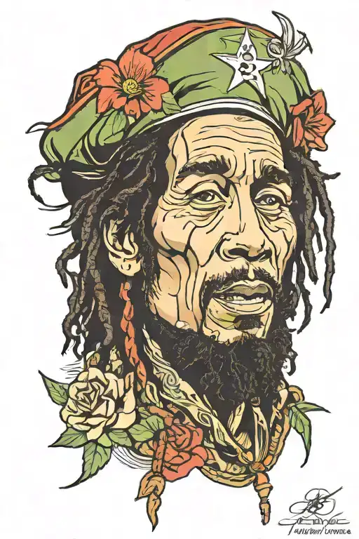 Affe, Bob Marley, che guevara tattoo design idea