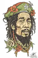 Affe, Bob Marley, che guevara tattoo design idea