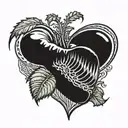 Venus flytrap eating heart shape tattoo design idea