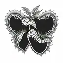 Venus flytrap eating heart shape tattoo design idea