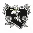 Venus flytrap eating heart shape tattoo design idea