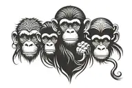 Three wise monkeys : Don't criticize, don't condemn, don't complain tattoo design idea