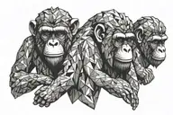 Three wise monkeys : Don't criticize, don't condemn, don't complain tattoo design idea