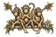 Three wise monkeys : Don't criticize, don't condemn, don't complain tattoo design idea