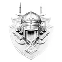 roman gladiator head tattoo design idea