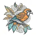 feather feather bird bird bird tattoo design idea