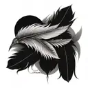 feather feather bird in middle tattoo design idea