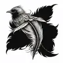 feather feather bird in middle tattoo design idea