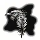 feather feather bird in middle tattoo design idea