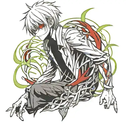 Choso, Kaneki, Ban, aggressive tattoo design idea