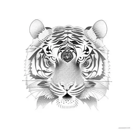 Thai tatto tiger or chalawan or spiritual tattoo design idea