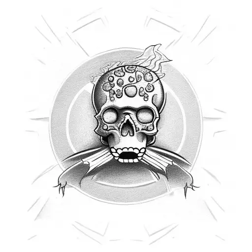 spongebob skull tattoo design idea