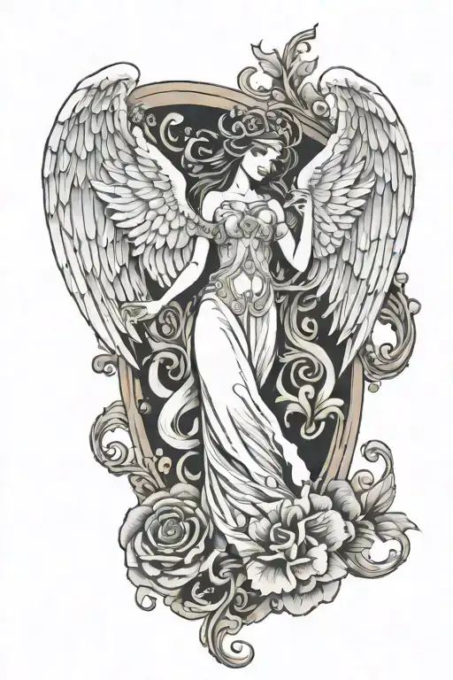 888 angel number tattoo design idea