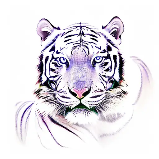 white tiger lightning  tattoo design idea