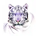 white tiger lightning  tattoo design idea