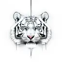 white tiger lightning  tattoo design idea