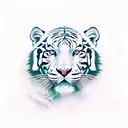 white tiger lightning  tattoo design idea