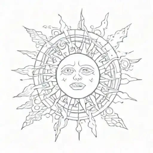 a stranger holds a closed sun tattoo design idea
