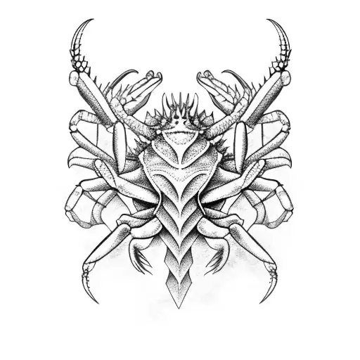 dragon crab tattoo design idea