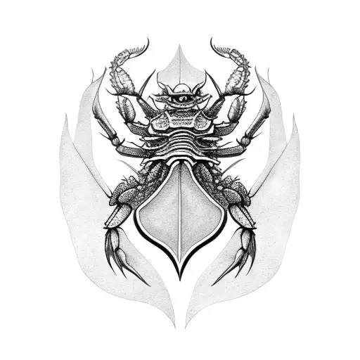dragon crab tattoo design idea