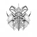 dragon crab tattoo design idea