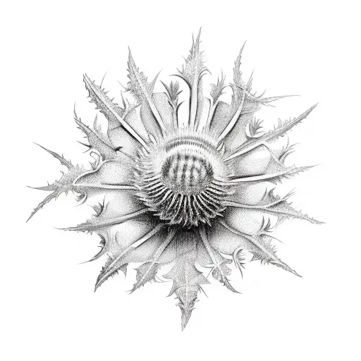 Thistle Flower tattoo design idea