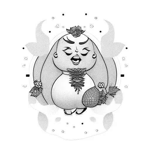 fat hula girl tattoo design idea